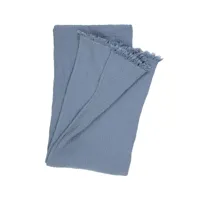 plaid en coton bleu 140 x 200 cm