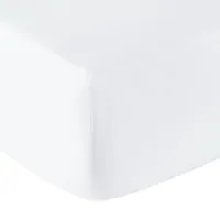 drap housse coton blanc 200x200 cm