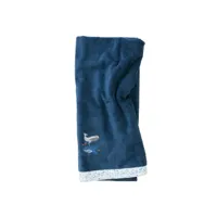 serviette de toilette marine bouclette brodé bleu 50 x 90 cm