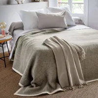 couverture en 100% pure laine vierge sans teinture 220 x 240 cm
