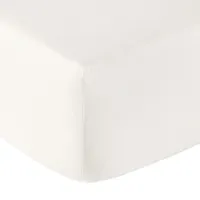 drap housse coton blanc doux 90x200 cm