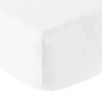 drap housse lin blanc 180x200 cm