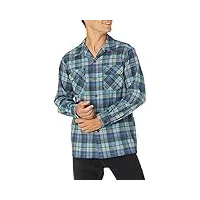 pendleton men's long sleeve classic-fit board shirt, blue/green original surf plaid-30789, lg