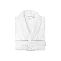 luxe hôtel & spa 100% coton turc unisexe tissage gaufré peignoir de bain en tissu éponge, blanc, s/m