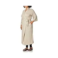 natori shangri la robe longue avec manches kimono, peignoir pour femme - beige - medium