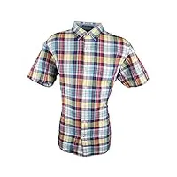 nautica men's madras plaid short sleeve shirt (m, multi-color plaid)