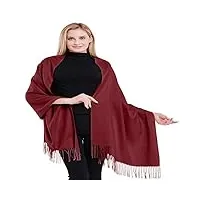 cj apparel marron couleur unique style tissé en sergé 100% cachemire châle echarpe manteau etole plaid pashmina nouvelle