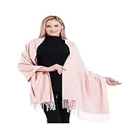 cj apparel bébé rose couleur unique style tissé en sergé 100% cachemire châle echarpe manteau etole plaid pashmina nouvelle