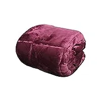 fancy home couette douce en velours chenille pour lit double - violet -