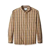 columbia men's out and back ii long sleeve shirt, crouton shadow plaid, small