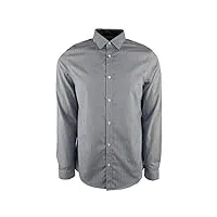 michael kors men's plaid long sleeve cotton slim fit shirt-v-xl