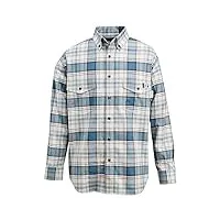 wolverine firezero plaid long sleeve twill shirt - 3x