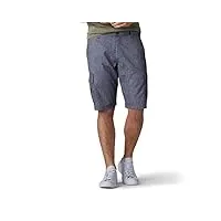 lee men's big and tall performance cargo short, gray heathered plaid, 48