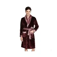 lovehouse peignoirs moelleux robe en molleton manteau chaud col châle pantalon spa-c 175/96a