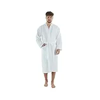 bagno milano peignoir de bain en tricot gaufré pour homme - blanc - large/x-large