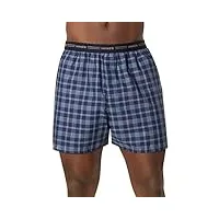 hanes men's 10-pack freshiq tagless blue plaids comfort flex waistband boxers (m)