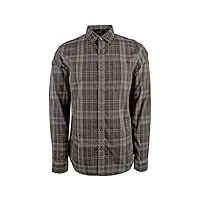 michael kors men's slim fit plaid cotton long sleeve shirt-cg-xl