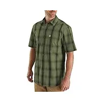 carhartt men's essential plaid open collar short sleeve shirt