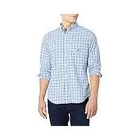 nautica men's long sleeve solid plaid stretch cotton button down shirt