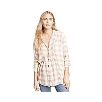 free people women's all about the feels plaid button down, rose, small