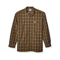 carhartt men's essential plaid button down long sleeve shirt
