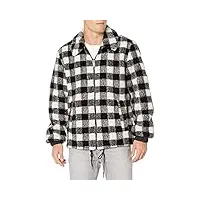 ugg men's mace reversible sherpa jacket, black plaid/black, s