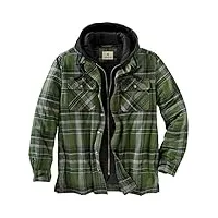 legendary whitetails maplewood veste à capuche chemise, plaid vert kaki, 4xl homme