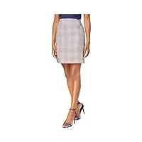 anne klein women's skirt red blue straight pencil plaid gray 16