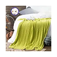 xyuluy solide couleur couverture tricotée, moderne minimaliste home office voiture nap rest 100% coton couverture multi-fonctionnelle, 130 * 160cm,b