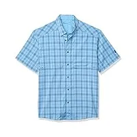 under armour tide chaser 2.0 plaid fish short sleeve t-shirt manches courtes, carolina blue (475)/graphite, l homme