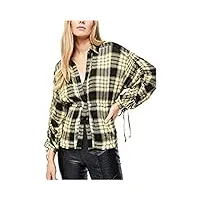 free people pacific dawn plaid shirt size large