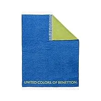 united colors of benetton. rainbow | plaid bleu et vert | 140 x 190 cm | 60 % coton et 40 % acrylique | ultradoux, respirant et résistant | accessoires maison