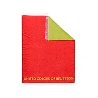 united colors of benetton. rainbow | plaid rouge et vert | 140 x 190 cm | 60 % coton et 40 % acrylique | ultradoux, respirant et résistant | accessoires maison