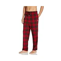 nautica men's plaid fleece knit sleep pants pantalon de pyjama, rouge nautique, xxl homme