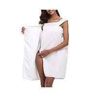 xchjy serviette de plage quickdry microfibre wearable serviettes de bain robe bouton doux enveloppez jupe for les femmes jeune fille absorbent bath robe (color : white, size : 130x80cm)