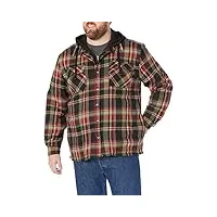 legendary whitetails maplewood hooded shirt jacket, spruce mountain plaid, xl longue homme