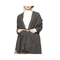 ksqp couverture en laine cachemire chaud châle pashmina longue et large couverture épaisse douce avec poche écharpes pour homme et femme gris