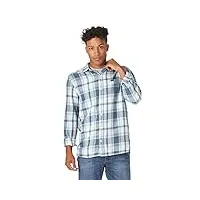 lee men's woven shirt, blueberry plaid, small