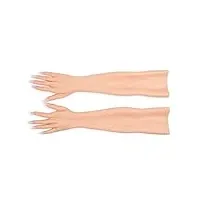 fhuili crossdresser femelle fames mains silicone faux manuelles gants de la peau artificielle gant de silicone de haut niveau pour cosplay crossdressing, couverture burn scars,color 1
