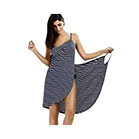 a1-brave serviette de bain robe de robe pour femmes robe à rayures portables robe de serviette à séchage rapide plage spa serviette de plage (color : blue, size : xx-large)