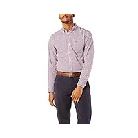 dockers chemise classique à manches longues pour homme confort flex (standard et grande taille), rio red - plaid tattersall, xx-large