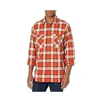carhartt men's big & tall rugged flex relaxed fit lightweight long-sleeve snap-front plaid shirt, jasper, 3x-large