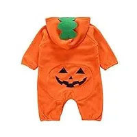 soimiss costume de citrouille barboteuse d'halloween accessoires photo pour tout-petits combinaisons bébé halloween décor de citrouille d'automne mignonne coton de bébé un gant de toilette