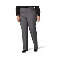 lee women's size flex motion regular fit trouser pant, rockhill plaid, 16 plus petite