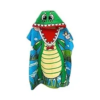 poncho à capuche pour enfant - serviette de bain à capuche - en microfibre - motif dessin animé - séchage rapide - pour filles et garçons (3-12 ans)
