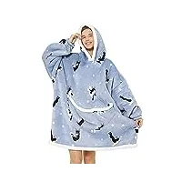 chuangminghangqi sweat à capuche douce couverture - pull sweat à capuche chaude surdimensionnée grande flanelle (gris-chien) gris-chien, taille unique