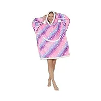 ruiuzioong sweat à capuche couvertures couverture super douce et chaude confortable hoodie à capuche avec grande poche pour femmes homme filles (ciel étoilé violet)