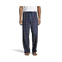 hanes men's fleece pajama pants, medium, blue plaid
