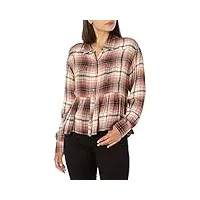 lucky brand chemise babydoll western à carreaux pour femme, blush plaid, taille s