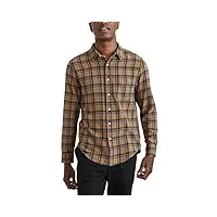 dockers chemise décontractée à manches longues pour homme, coupe régulière et grande taille, cuir - arnold plaid (flanelle), xxl